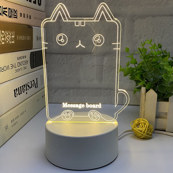 ✨ Lampă 3D LED cu tăblită pentru mesaje